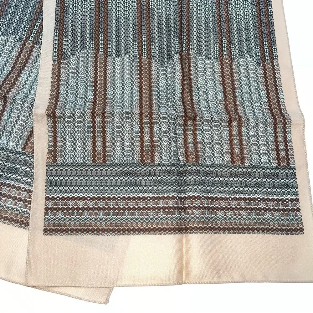 Lot of 3 Elegant Multicolor Silky Long Scarves Blue/Tan/Mauve